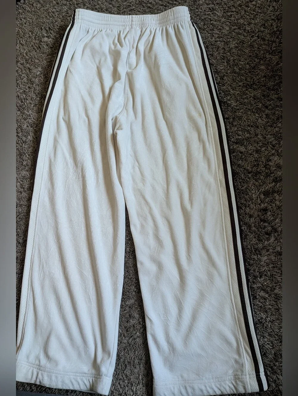 Adidas VTG 2004 Cream Velour Brown Stripe 30